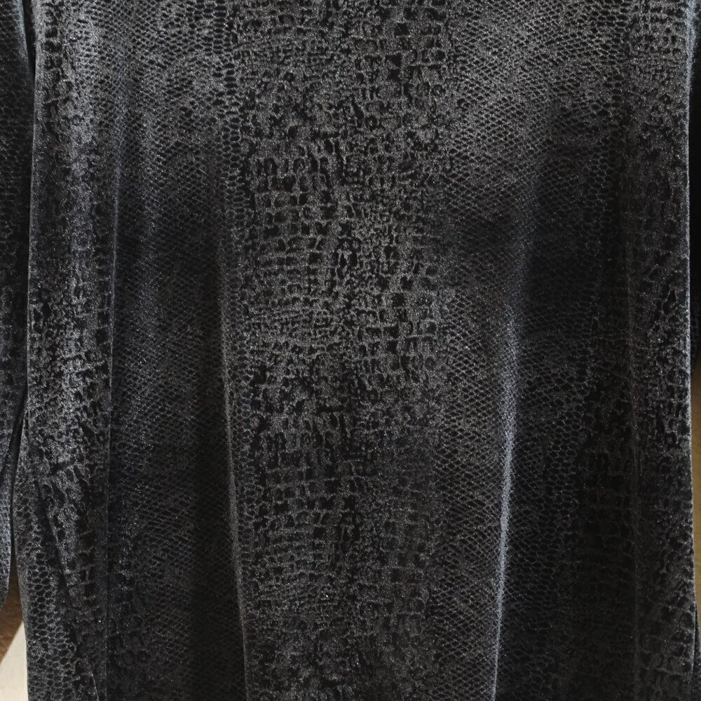 Vintage Paul Harris Design Square Neck Velvet Animal Burnout M Whimsigoth 90s - Picture 2 of 6